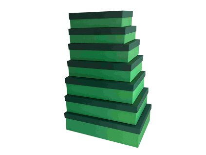 Dárkové krabičky, sada 7 ks, zelené