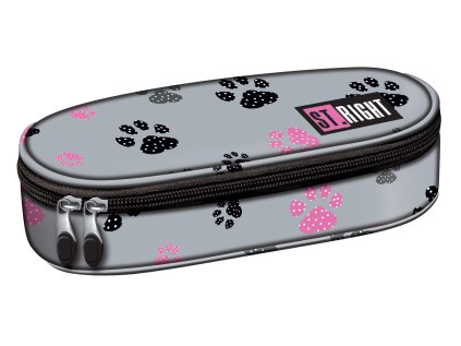 Penál oválný St.RIGHT - Paws, PC-01, rozměry 23 x 9,5 x 6 cm