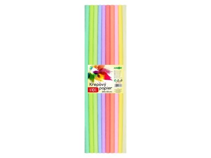 Krepový papír - sada PASTEL 10 ks, 50x200 cm