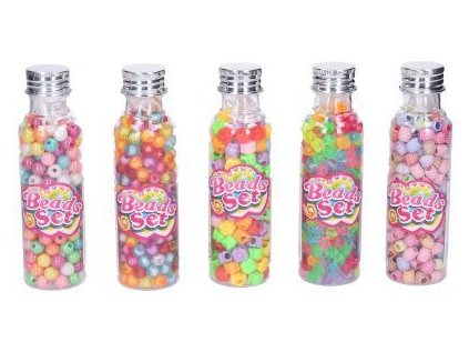 Korálky barevné v lahvičce