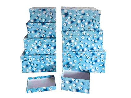 Dárkové krabičky, sada 8 ks, vánoční