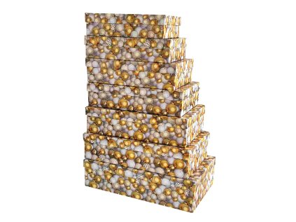 Dárkové krabičky, sada 7 ks, vánoční