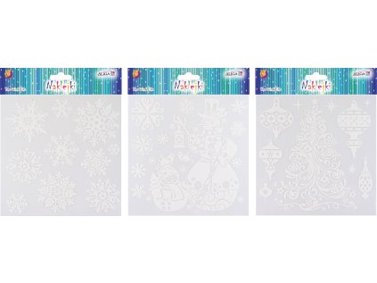 NKX-9746 vánoční samolepky, sametové, se třpytkami, rozměr 18x18cm