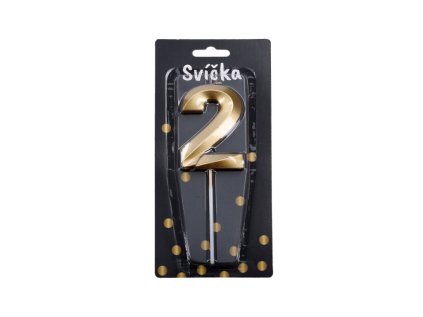 Párty svíčka číslo 2 Zlatá