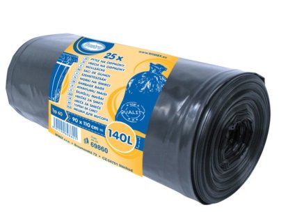 Pytel na odpadky (LDPE) 60 µm černý 90 x 110 cm 140L [25 ks]
