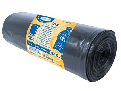 Pytel na odpadky (LDPE) 80 µm černý 100 x 125 cm 240L [10 ks]