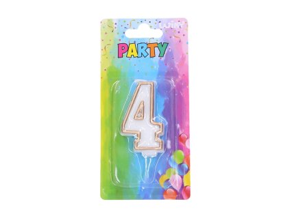 Párty svíčka 4 - Zlatá