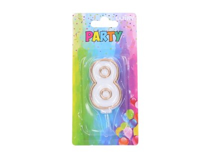 Párty svíčka 8 - Zlatá