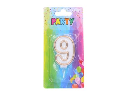 Párty svíčka 9 - Zlatá