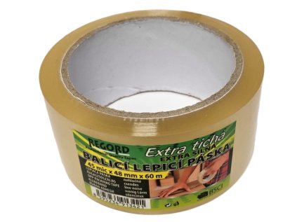 Lepicí páska 48 x 60 TRANSPARENT nehlučná-exclusive, 45my, s etiketou