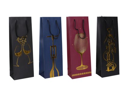 Dárková taška na láhev M 12x35x10 cm Celorok