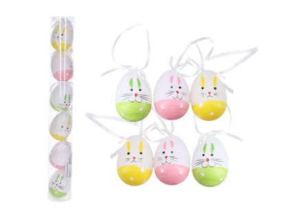 Vajíčko dekorační plastové barevné 6 cm v tubě, 6ks