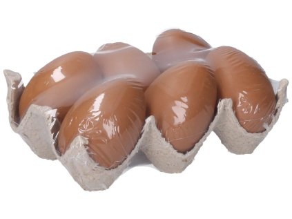 Vajíčko dekorační plastové hnědé 6 cm, 6ks