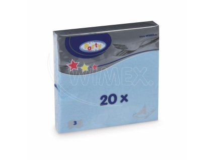 Ubrousek (PAP FSC Mix) 3vrstvý světle modrý 33 x 33 cm [20 ks]