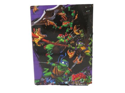 Krabice na dokumenty/sešity A4 s gumou, Želvy Ninja, tloušťka 3 cm