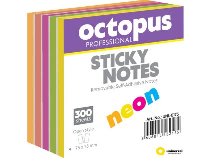 Bločky samolepicí 300 listů, neonové
