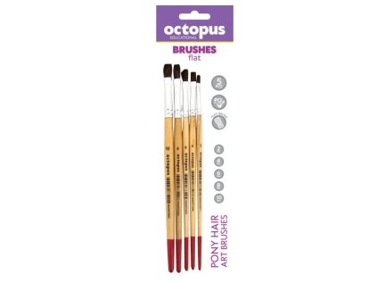 Sada plochých štětců Pony hair - 5 ks