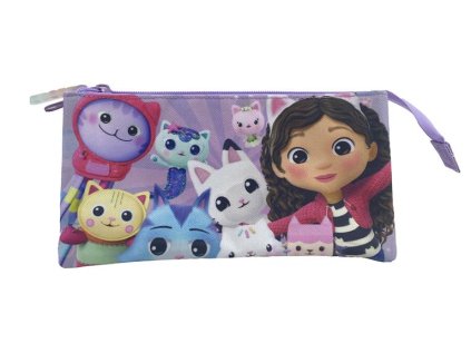 Pouzdro trojité Gabbys Dollhouse, Rozměry: 22 x 12 x 4 cm