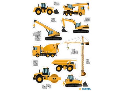 Samolepky staveniště vozidla. Obsah 1 listy / 9 samolepek