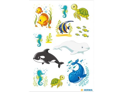 Samolepka Velryba Rodina a přátelé, 3 listy / 36 samolepek