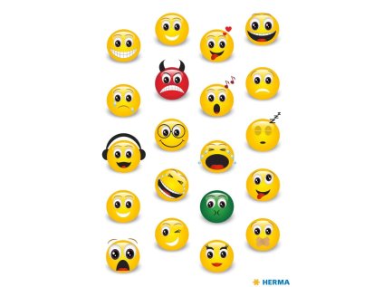 Samolepka Emojis, 1 list / 20 samolepek