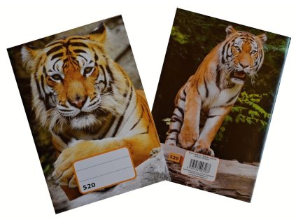 sešit 540, A5, 40 listů, bez linek, motiv tygr