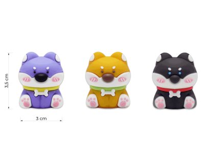 Dětská guma pes, velikost 3 cm, 3 druhy