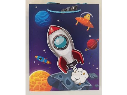 Taška dárková L 40x31x12 cm, Vesmír