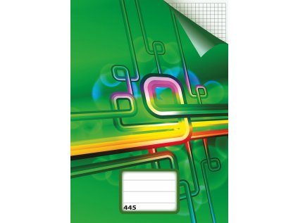 sešit 445, A4, 40 listů, čtverečky, zelený