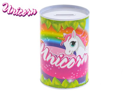 Plechová pokladnička jednorožec