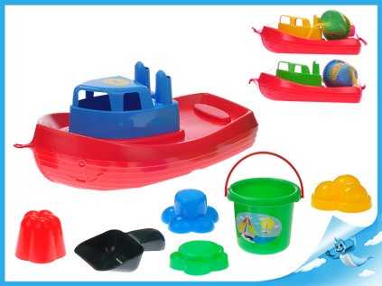 Loďka 38cm + sada na písek 6ks