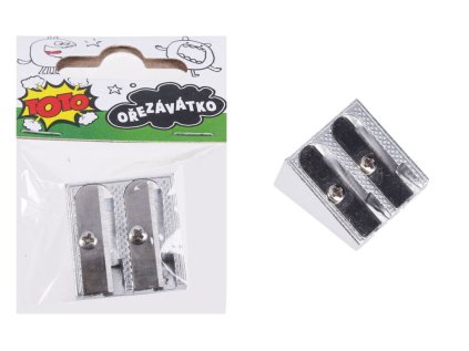 Ořezávátko kovové na 2 tužky