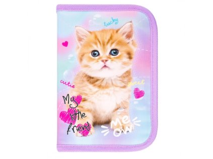 Penál jednopatrový St.RIGHT - Pastel Kitty, PC03, rozměry: 20,5 x 14 x 3,5 cm