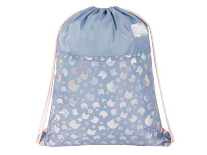 Sáček na přezůvky/batůžek Silver Cats, rozměry: 43 x 32 cm