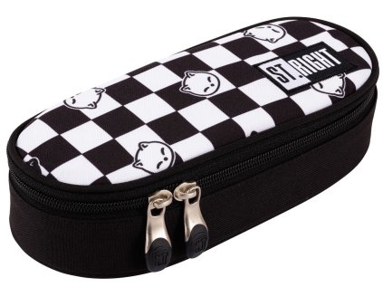 Penál oválný St.RIGHT - Chess Cats, PC-01, rozměry 23 x 9,5 x 6 cm