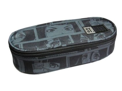 Penál oválný Black Anime, rozměry: 230 x 105 x 55 mm