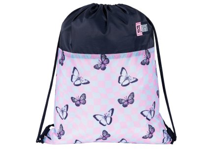 Sáček na přezůvky a cvičební úbor St.RIGHT - Chess Butterflies, rozměry 34 x 43 cm