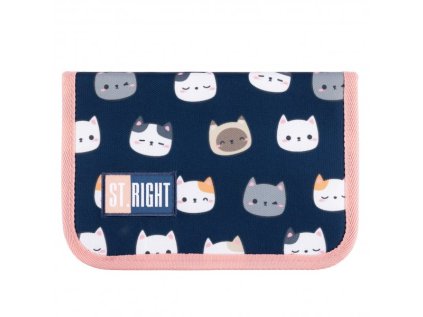 Penál jednopatrový St.RIGHT - Cute Kitties, PC03, rozměry: 20,5 x 14 x 3,5 cm