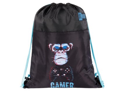 Sáček na přezůvky a cvičební úbor St.RIGHT - Blue Gamer, rozměry 34 x 43 cm