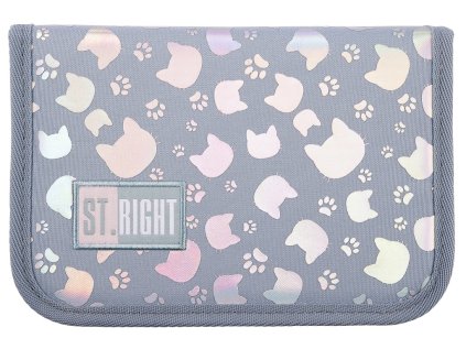 Penál jednopatrový St.RIGHT - Silver Cats, PC03, rozměry: 20,5 x 14 x 3,5 cm