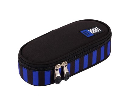 Penál oválný Black&Blue, rozměry: 230 x 105 x 55 mm