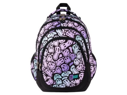 Studentský batoh St.RIGHT 17- Crazy Faces, 4 komorový, 23l, rozměry: 42 x 31 x 22 cm