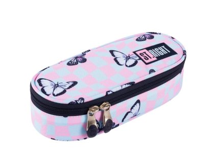 Penál oválný Chess Butterflies, rozměry: 230 x 105 x 55 mm