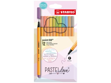 Stabilo point 88 12pcs Pastelové walet