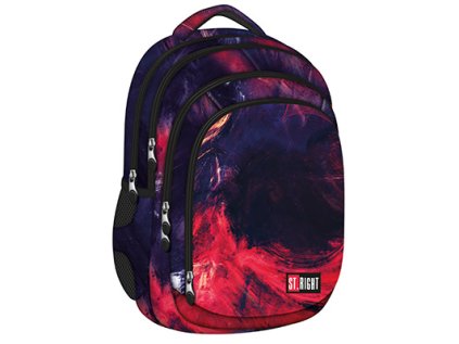 Studentský batoh St.RIGHT - Flames, 4 komorový, BP04, rozměry: 43 x 32 x 20 cm