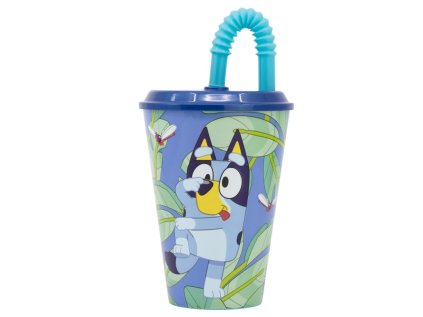 Kelímek plastový s brčkem 430 ml Bluey