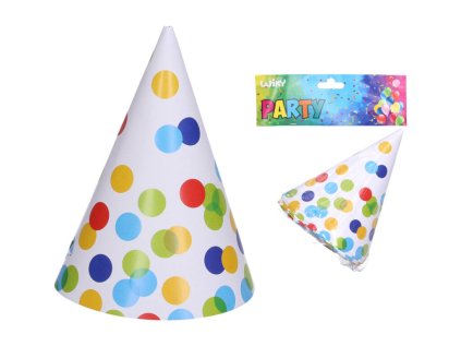 Párty kloboučky TEČKY 15 cm, 6 ks