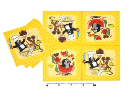 Párty ubrousek Krtek a kamarádi 12 ks, 33 cm