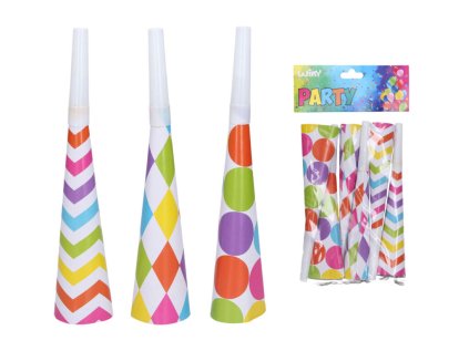 Párty trumpetky MIX 20 cm, 6 ks