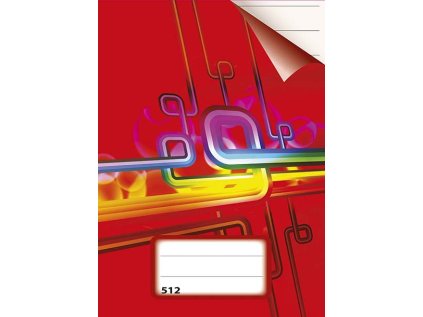 sešit 512, A5, 10 listů, linky 16 mm, červený